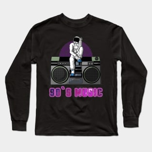 90's Music Astronaut Gettoblaster Long Sleeve T-Shirt